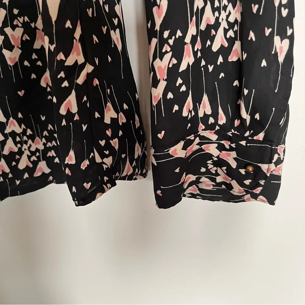 LC Lauren Conrad Heart Print Long Sleeve Top - Picture 8 of 9